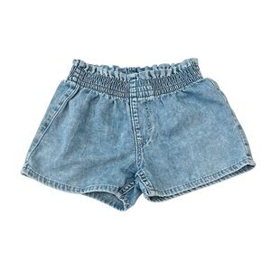 STYLISH H&M Kids Blue Denim Shorts with Elastic Ruffle Waist | Girls 6T
